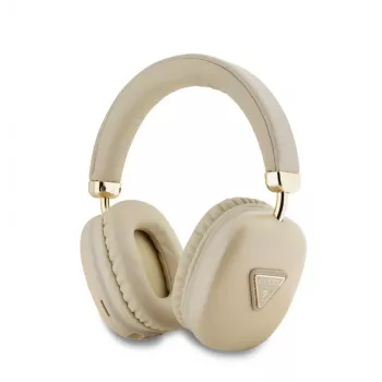 Guess Metallic Triangle Logo Wireless Bluetooth 5.3 On-Ear Headphones (Gold)