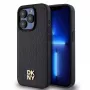 DKNY DKHMP15LPSHRPSK Cietais vāciņš iPhone 15 Pro 6.1 inch Melns Ādas raksts Monogramma Metāla logotips MagSafe