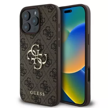 Guess GUHCP16L4GMGBR iPhone 16 Pro 6.3 collu Brūns Cietais maciņš 4G Big Logo