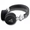Guess Grained Classic Round Shape Wireless Bluetooth Over-Ear Headphones ar ENC (Melns)