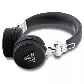 Guess Grained Classic Round Shape Wireless Bluetooth Over-Ear Headphones ar ENC (Melns)
