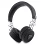 Guess Grained Classic Round Shape Wireless Bluetooth Over-Ear Headphones ar ENC (Melns)