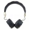 Guess Peony Script Round Shape Wireless Over-Ear Headphones ar Bluetooth 5.3 un ENC (Melns)
