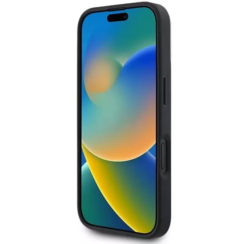 DKNY DKHMP16SPCPVSLK iPhone 16/16.1 cietais vāciņš ar rūtainu rakstu MagSafe melns