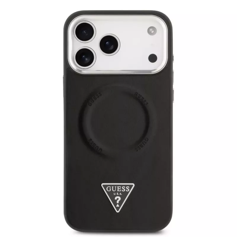 Guess Triangle Logo MagSafe Macītis iPhone 17 Pro Max (Melns)
