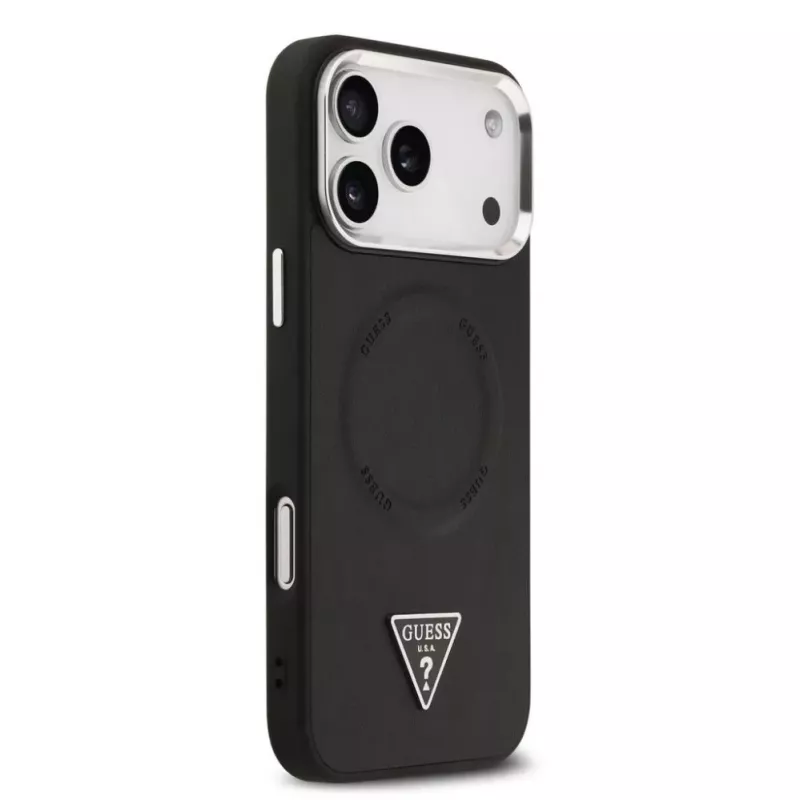 Guess Triangle Logo MagSafe Macītis iPhone 17 Pro Max (Melns)