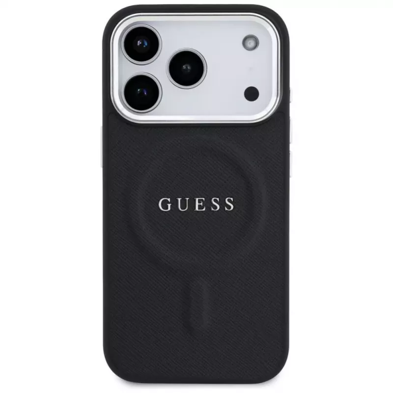 Guess Classic Logo MagSafe vāciņš iPhone 17 Pro melns