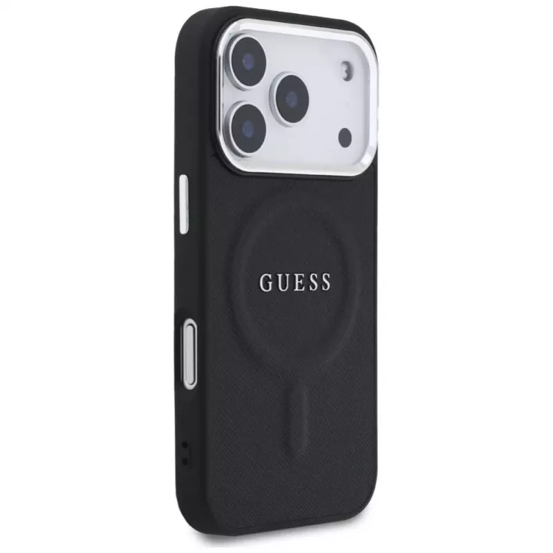 Guess Classic Logo MagSafe vāciņš iPhone 17 Pro melns