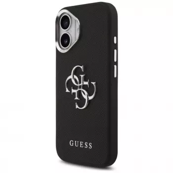 Guess Grained Big 4G Classic Logo Maciņš iPhone 17, Melns