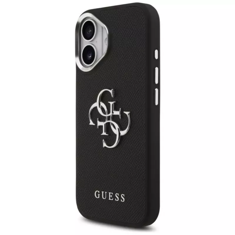 Guess Grained Big 4G Classic Logo Maciņš iPhone 17, Melns