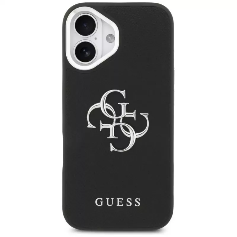 Guess Grained Big 4G Classic Logo Maciņš iPhone 17, Melns