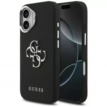 Guess Grained Big 4G Classic Logo Maciņš iPhone 17, Melns