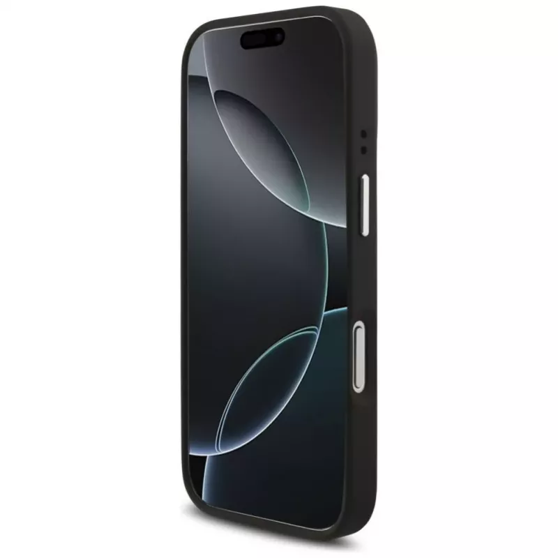Guess Grained Big 4G Classic Logo Maciņš Apple iPhone 17 Pro, Melns