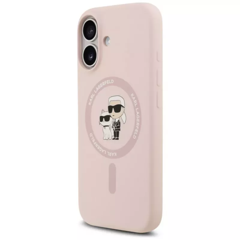 KARL LAGERFELD Silikona maciņš Karl&Choupette Ring MagSafe iPhone 17 rozā