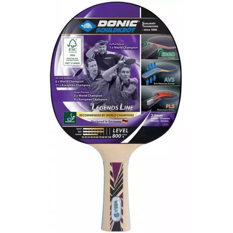 Donic Schildkröt Legends 800 Galda tenisa rakete Rozā, Koka