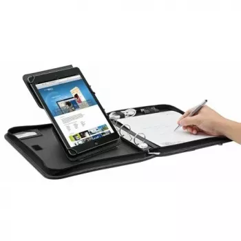 WEDO Organizer ELEGANCE - Rāvējslēdzēja maciņš planšetdatoram - Mākslīgā āda, teksturēts neilons - Melns - 10.5