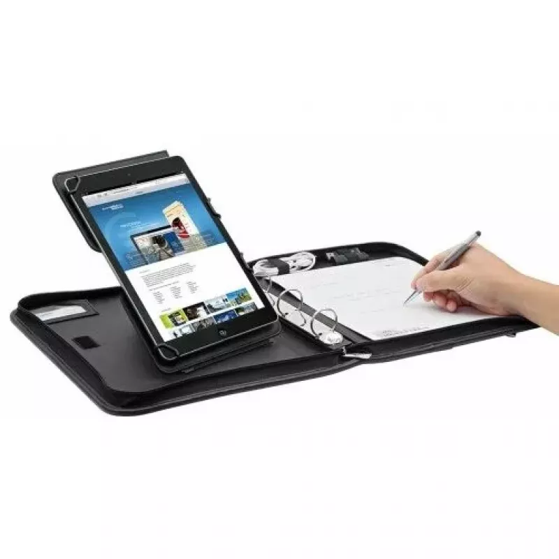 WEDO Organizer ELEGANCE - Rāvējslēdzēja maciņš planšetdatoram - Mākslīgā āda, teksturēts neilons - Melns - 10.5