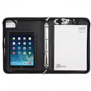 WEDO Organizer ELEGANCE - Rāvējslēdzēja maciņš planšetdatoram - Mākslīgā āda, teksturēts neilons - Melns - 10.5