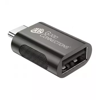 GoodConnections USB 3.2 Gen 1 / USB 3.0 Adapter USB-C vīrietis uz USB-A sieviete, cinkota metāla korpuss, antracīts, 3 komplektā