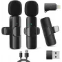 RealPower HS-1 bezvadu mikrofona sistēma - 2 dinamiskie rokas mikrofoni un 1 UHF uztvērējs (863-865 MHz) - 30 m darbības rādiuss - USB-C uzlādējams uztvērējs - 495513