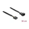 Delock Fan Extension Cable PWM Male to Female 4 Pin with Braided Sleeving 30 cm Black