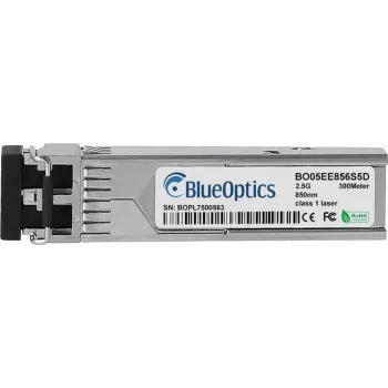 BlueOptics BO05EE856S5D SFP raidītājs, 2.5GBASE-SX, daudzmodu šķiedra, 850nm, 300m, LC-Duplex, DDM, 0°C līdz +70°C, saderīgs ar Hirschmann 942162-001