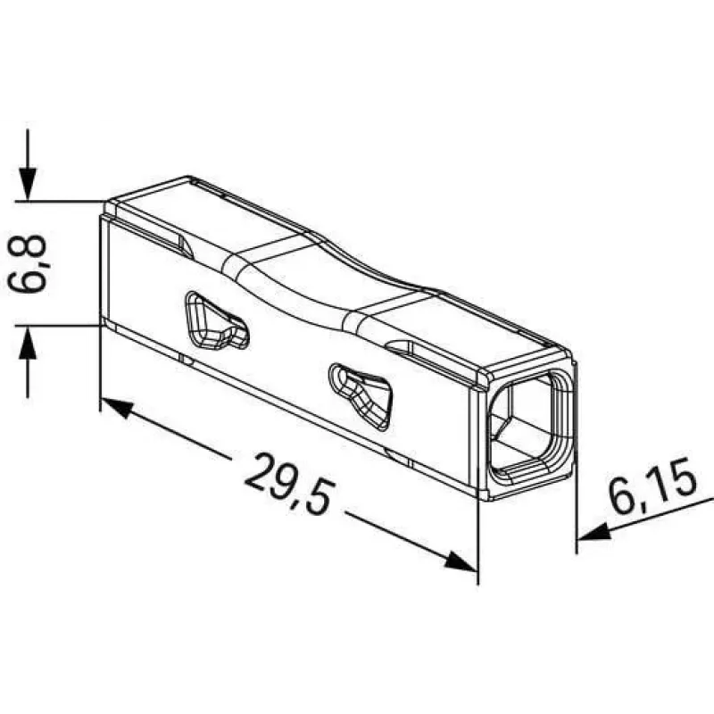 WAGO Caurplūdes savienotājs 2773-2401, Push-in, maks. 4 mm², 2 vadītāji