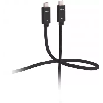 ShiverPeaks Flexline FL31-77025 Thunderbolt 3 kabelis - USB-C vīriešu uz USB-C vīriešu - 1m - Melns - Apzeltīts - 40 Gbps