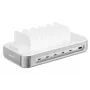 4smarts Team 100W 5xUSB-C uzlādes stacija ar 6 kabeļiem Sudraba