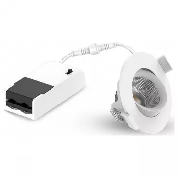 LEUCHTEK GMBH SPR-6W-XWW Iebūvējams LED prožektors, IP44, alumīnijs, grozāms, izvēlama gaismas krāsa