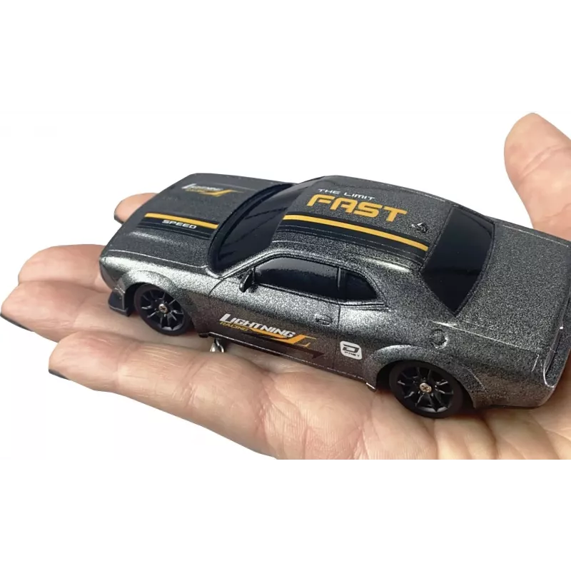 Amewi Drift Sport Muscle Car ar Žiroskopu 4WD 1:43 RTR Pelēks 6+ (21137)