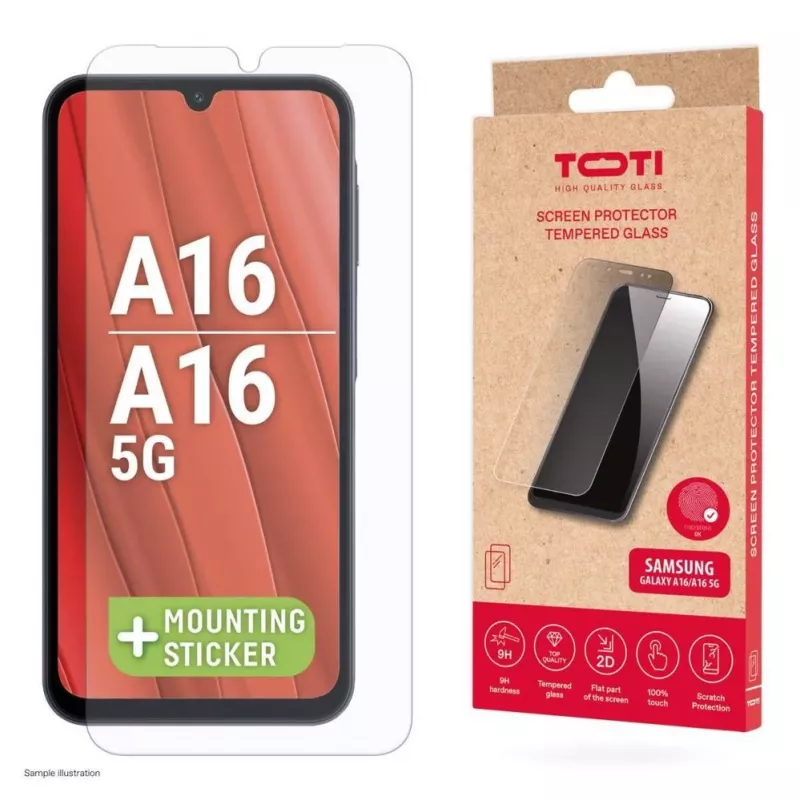 TOTI Rūdīta stikla 2D ekrāna aizsargs Samsung Galaxy A26/A16/A17, caurspīdīgs