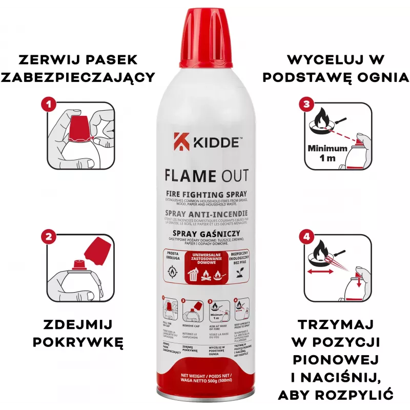 Kidde KFS-500 Flame Out ugunsdzēšamais aerosols 500 ml