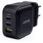 UNITEK GaN 66W 3-Port USB-C PD & QC 3.0 Lādētājs Melns