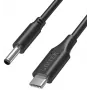 UNITEK Dell klēpjdatora barošanas kabelis 65W USB-C uz DC 4.5mm - 1.8m Melns