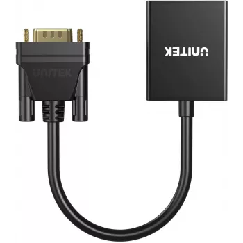 UNITEK VGA uz HDMI adapteris Full HD 1080p Melns 15cm