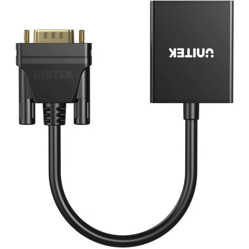 UNITEK VGA uz HDMI adapteris Full HD 1080p Melns 15cm