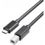 UNITEK USB-C uz USB-B 2.0 Printera Kabelis 5m Melns