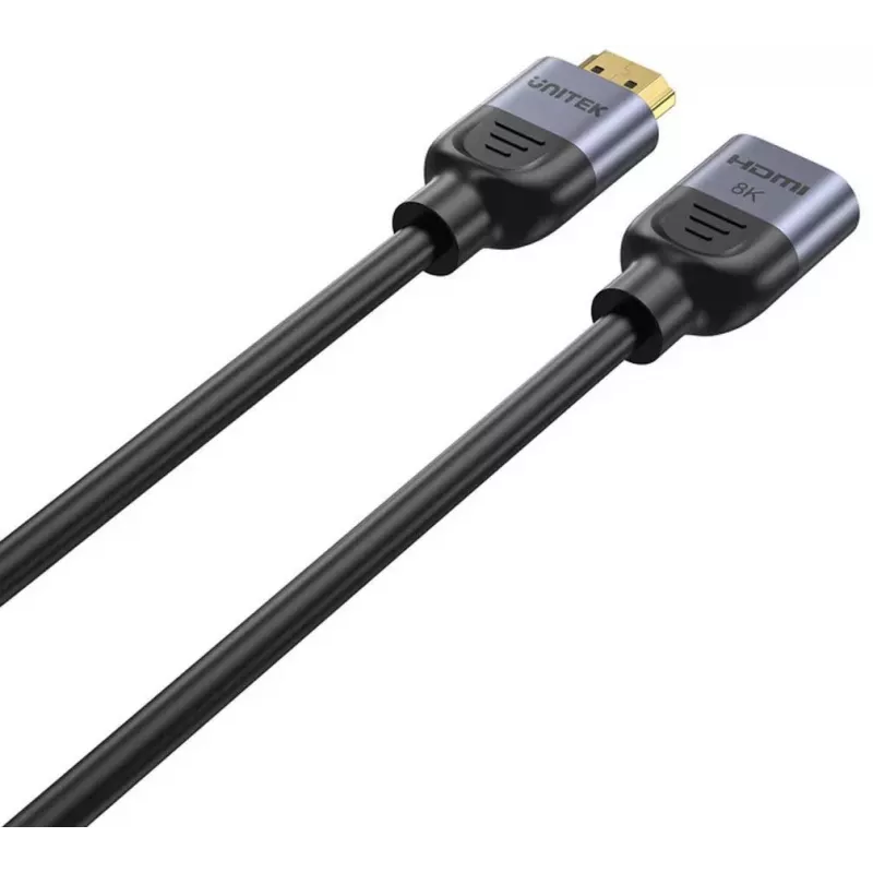 UNITEK HDMI 2.1 pagarinājuma kabelis 0,5 m vīrietis-sieviete 8K melns