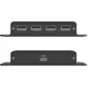 UNITEK USB-C uz 4x USB-A pagarinātājs pa Ethernet, līdz 150m, 480Mbps, Melns