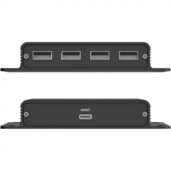 UNITEK USB-C uz 4x USB-A pagarinātājs pa Ethernet, līdz 150m, 480Mbps, Melns