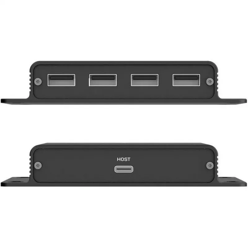 UNITEK USB-C uz 4x USB-A pagarinātājs pa Ethernet, līdz 150m, 480Mbps, Melns