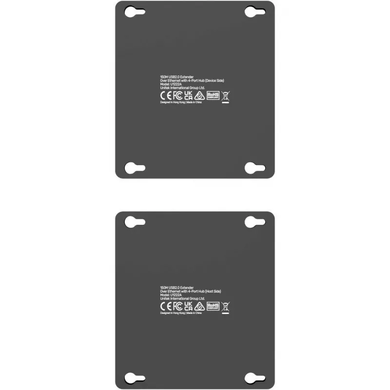 UNITEK USB-C uz 4x USB-A pagarinātājs pa Ethernet, līdz 150m, 480Mbps, Melns