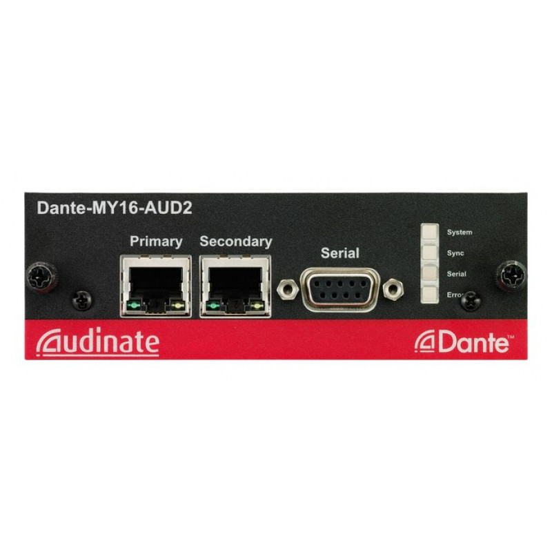 Yamaha Dante-MY16-AUD2 - Dante interfeisa karte 16 kanālu digitālā ieeja/izeja, 2x RJ-45, 24-bit