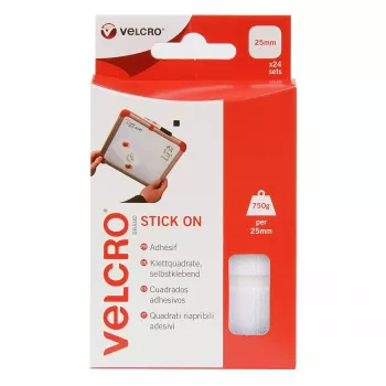 VELCRO ONE-WRAP Kabeļu saite Balta 25 mm x 200 mm 24 gab. Atkārtoti lietojama Āķa un cilpas