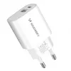 Wozinsky WGWCW 20W USB-A USB-C sienas lādētājs - balts