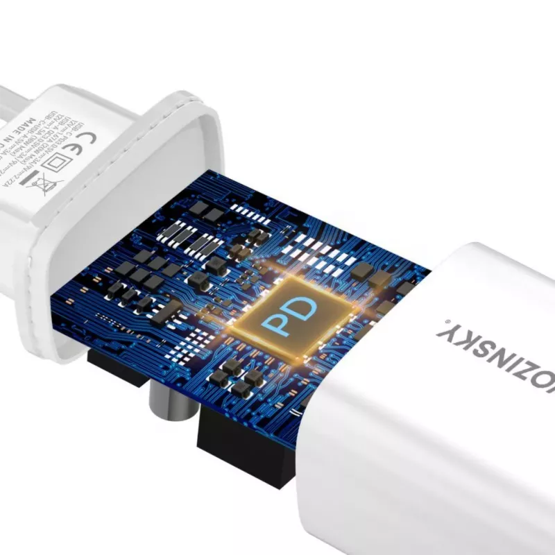 Wozinsky WGWCW 20W USB-A USB-C sienas lādētājs - balts