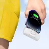 WOZINSKY WF16-YCS Mini Power Bank 5000mAh 15W USB-C ar iebūvētu USB-C kabeli un Apple Watch lādētāju - Balts