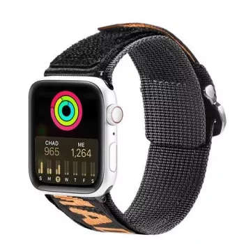 Dux Ducis Strap (Outdoor Version) Nylon Watch Band for Apple Watch Ultra, SE, Series 9, 8, 7, 6, 5, 4, 3, 2, 1 (49, 45, 44, 42 mm) Black Orange