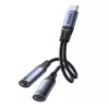 Joyroom SY-C03 USB-C uz 2x USB-C 2in1 DAC adapteris - Melns